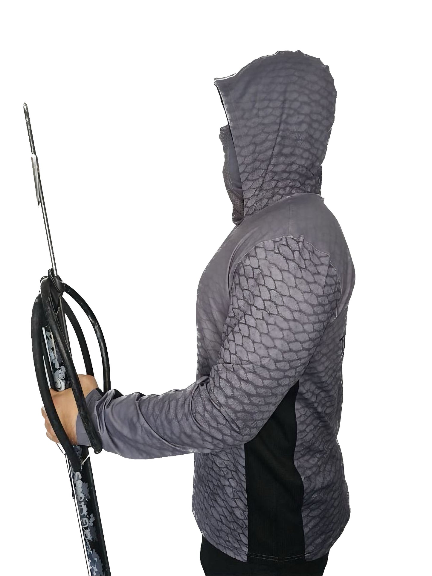 UV Fishing Shirt - UPF50+ Long Sleeve sun protection clothing with gaiter mask and hood