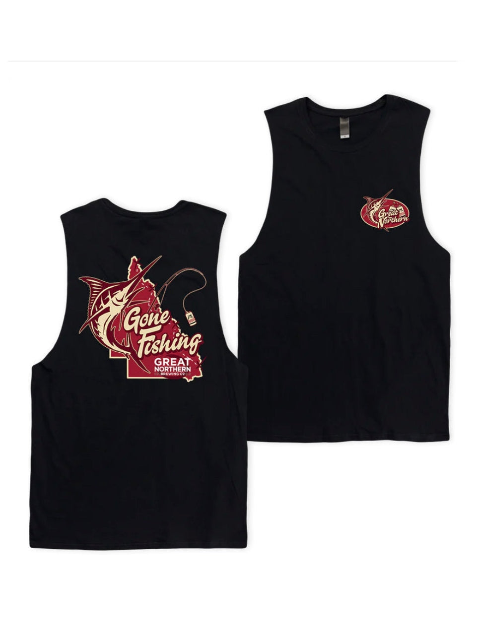 Great Northern Brewing Co Gone Fishing Muscle Tee