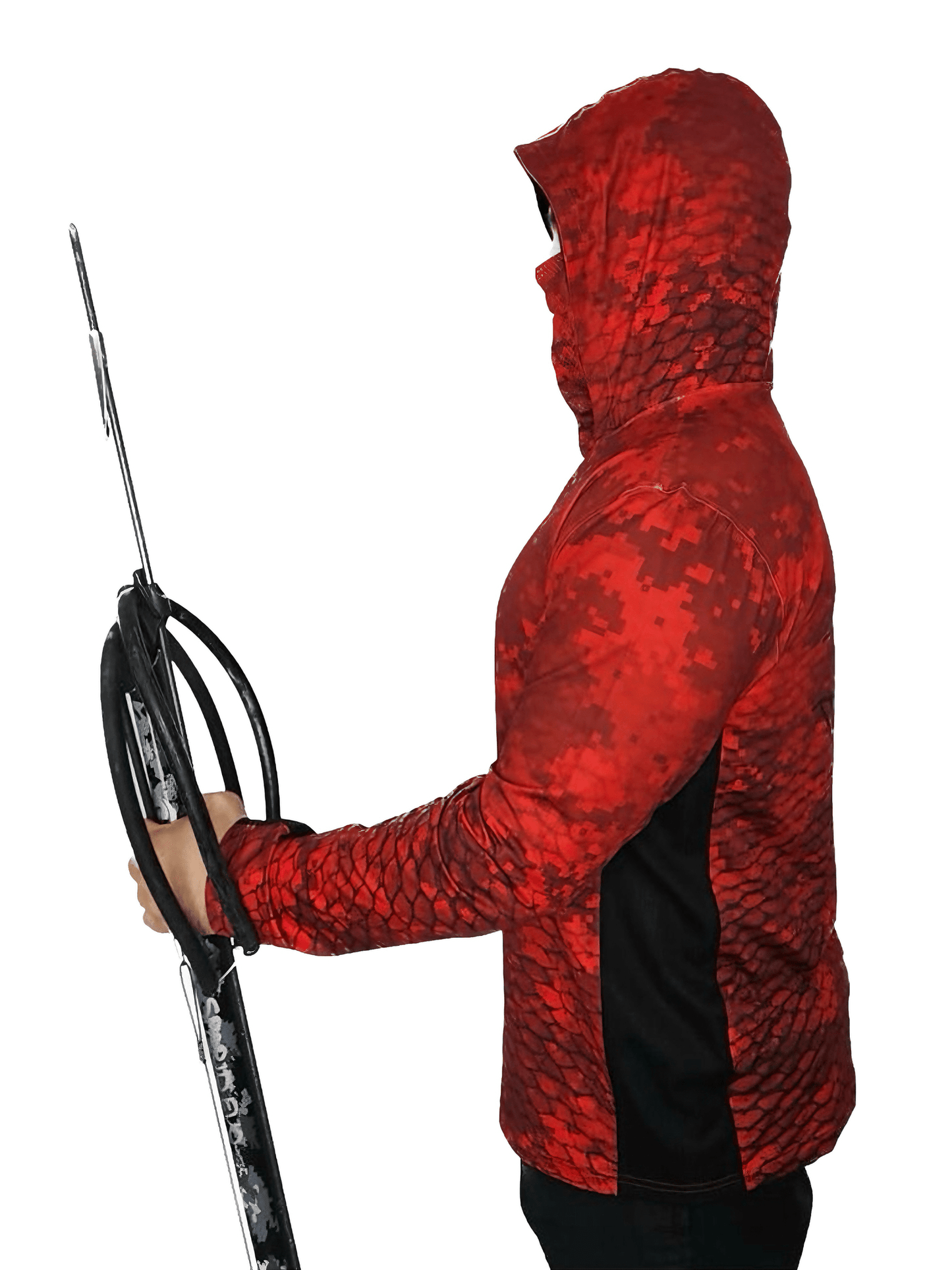 UV Fishing Shirt - UPF50+ Long Sleeve sun protection clothing with Gaiter mask and hood