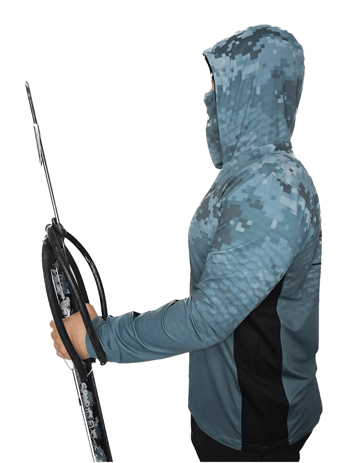 UV Fishing Shirt - UPF50+ Long Sleeve sun protection clothing with gaiter mask and hood