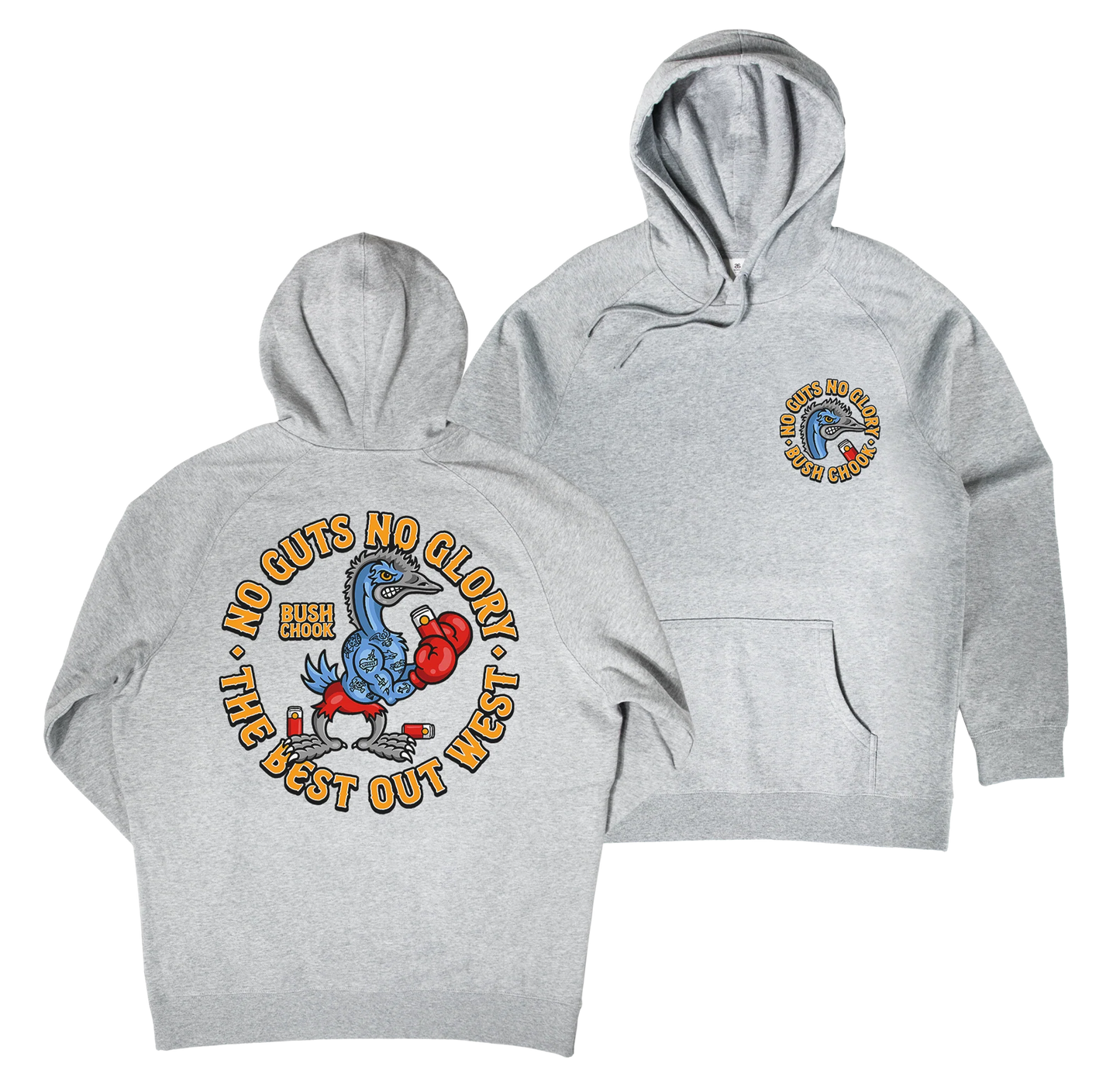 Bush Chook Glory Hoodie Grey