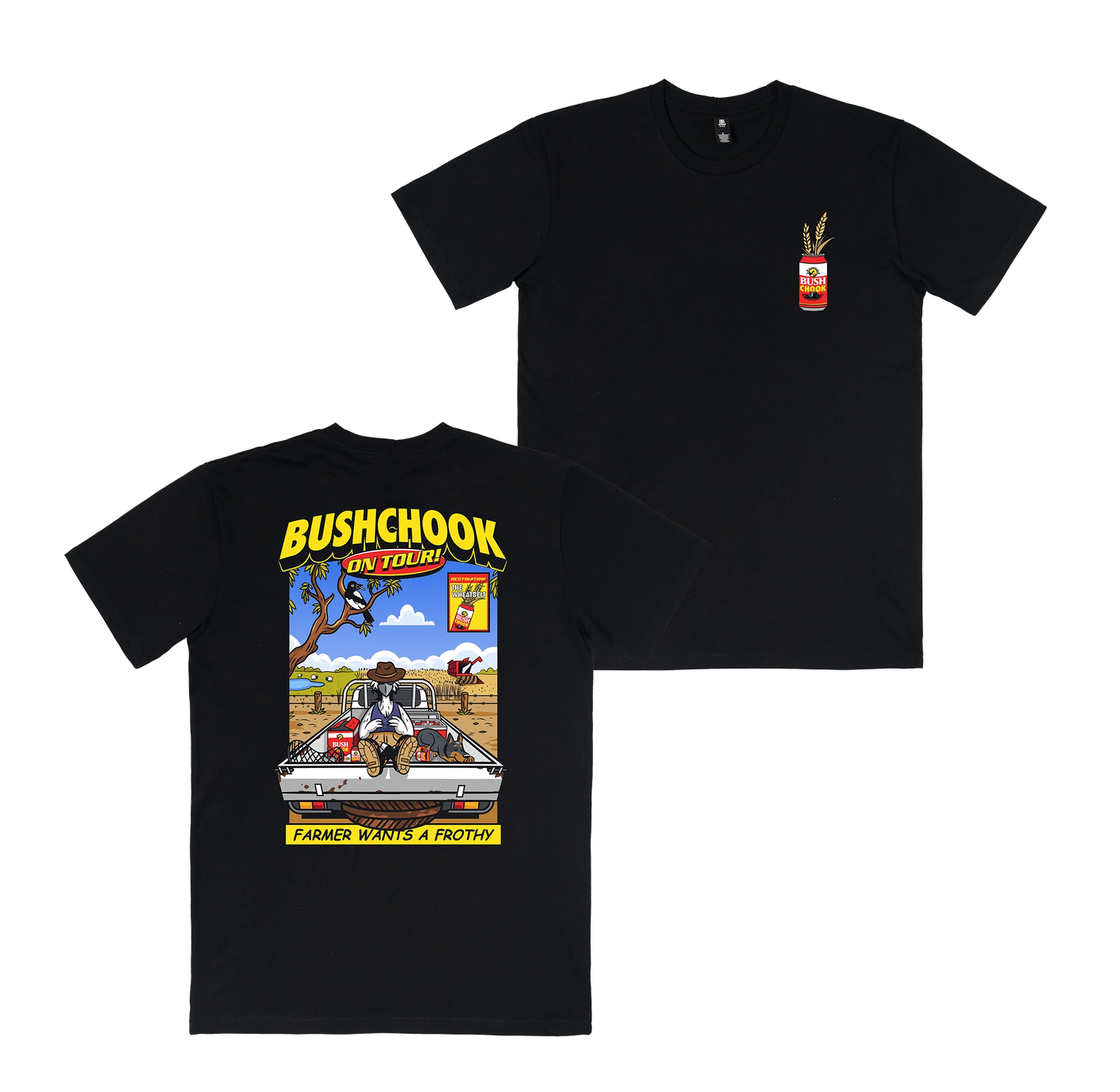 Bush Chook Chooks On Tour: Wheatbelt Tee Black