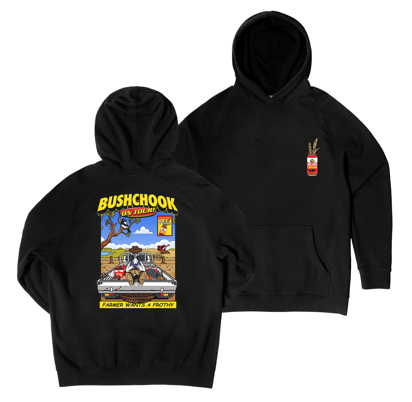 Bush Chook Chooks On Tour: Wheatbelt Hoodie Black