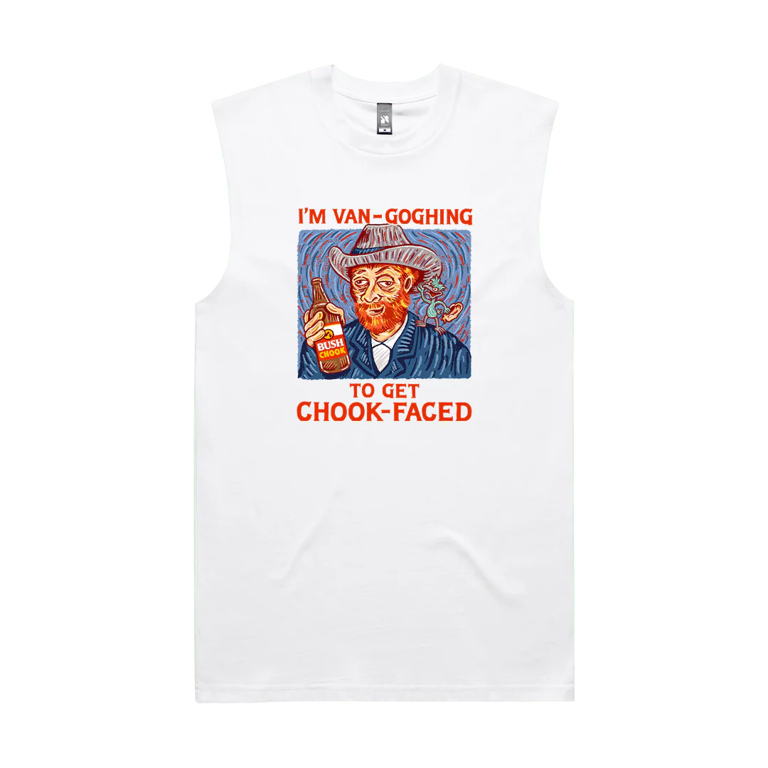 Bush Chook Self Portrait Muscle Tee White