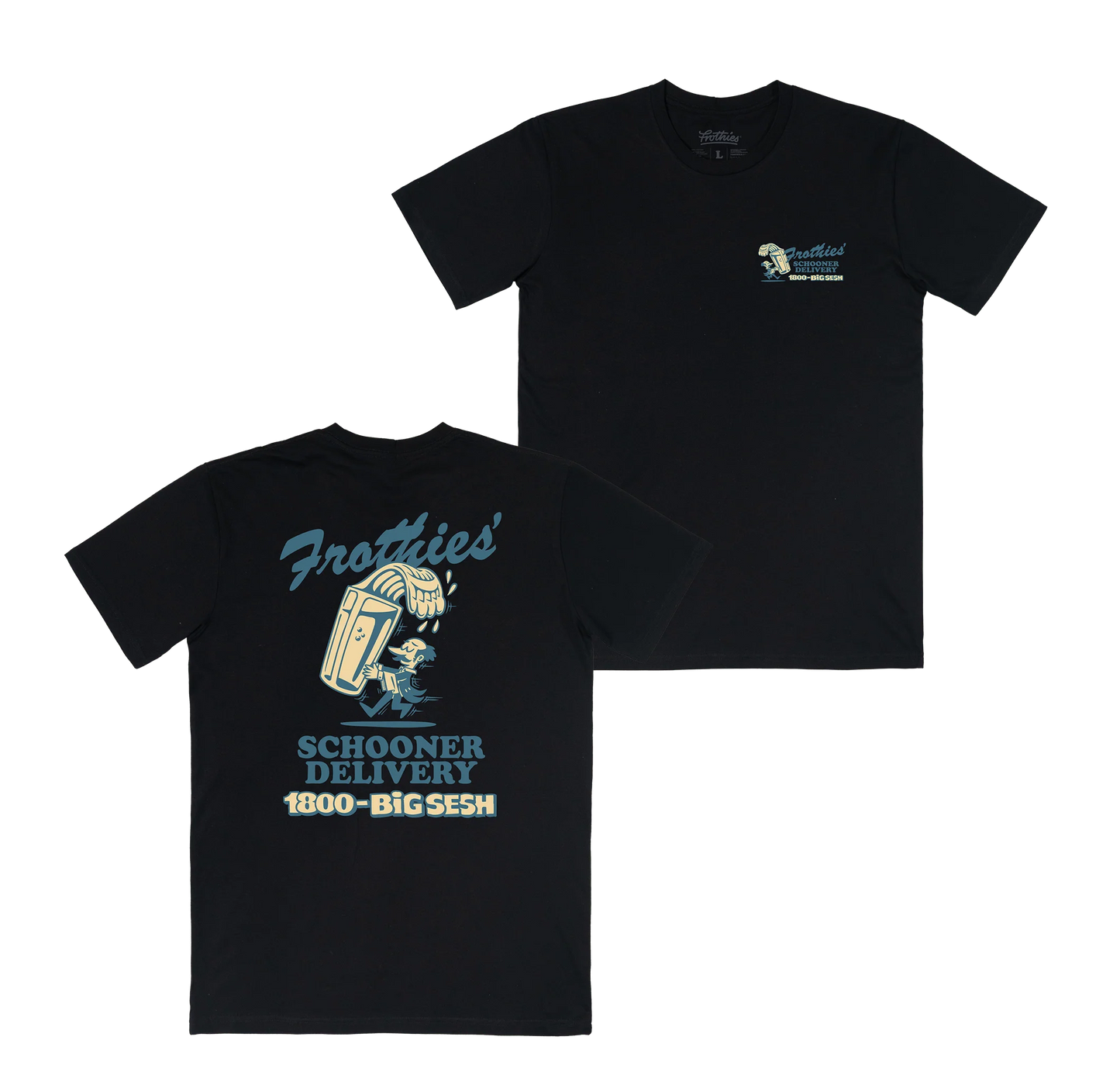 Frothies Schooner Delivery Tee Black