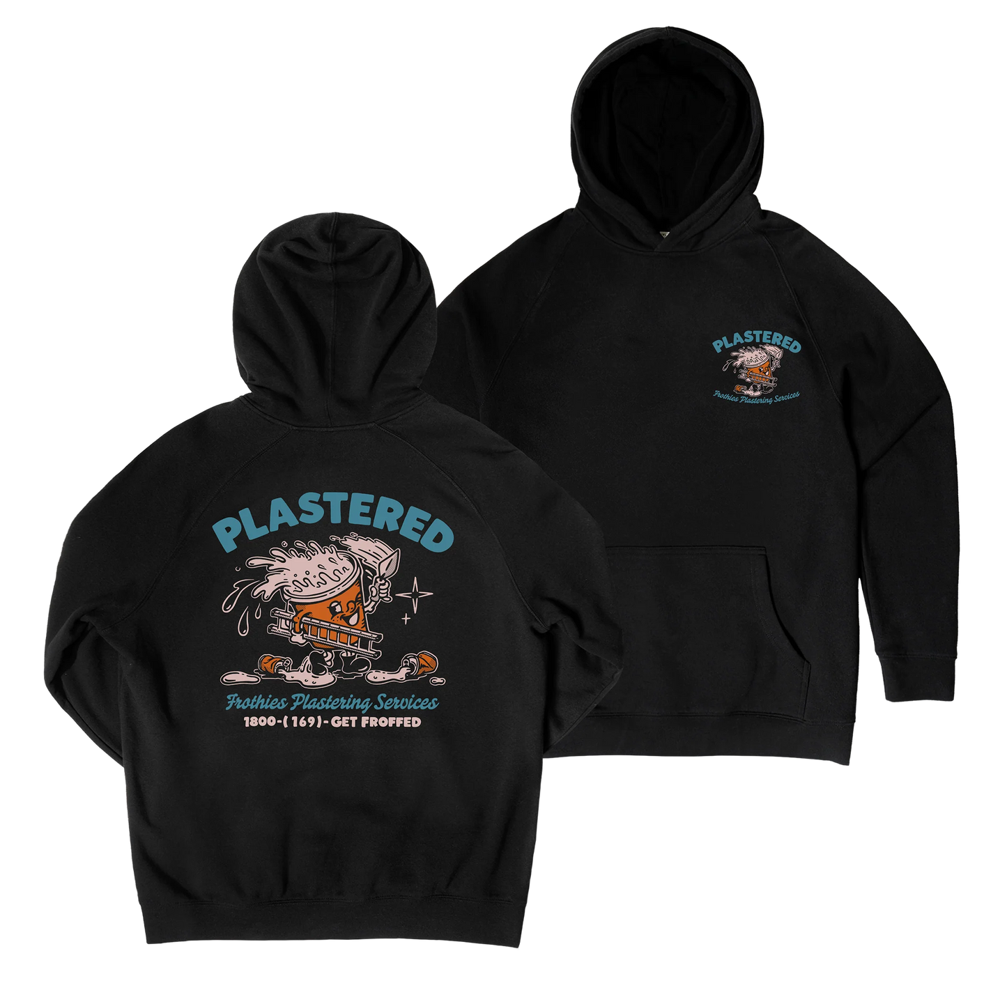 Frothies Plastered Hoodie Black