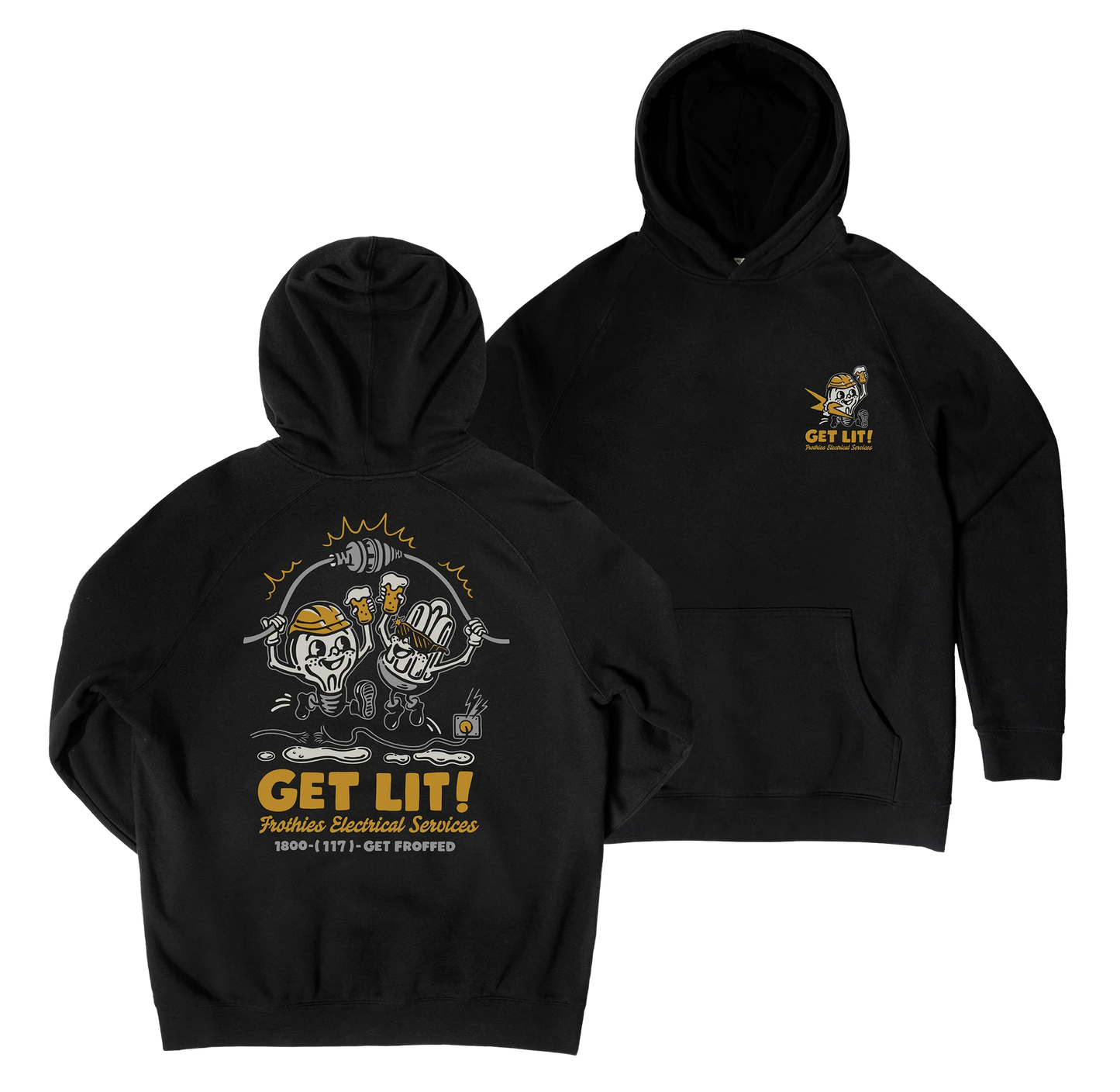 Frothies Get Lit Hoodie Black