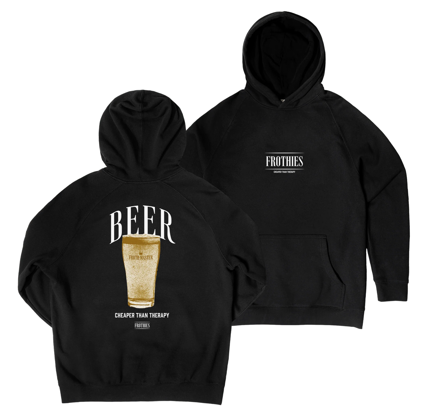 Frothies Beer Hoodie Black