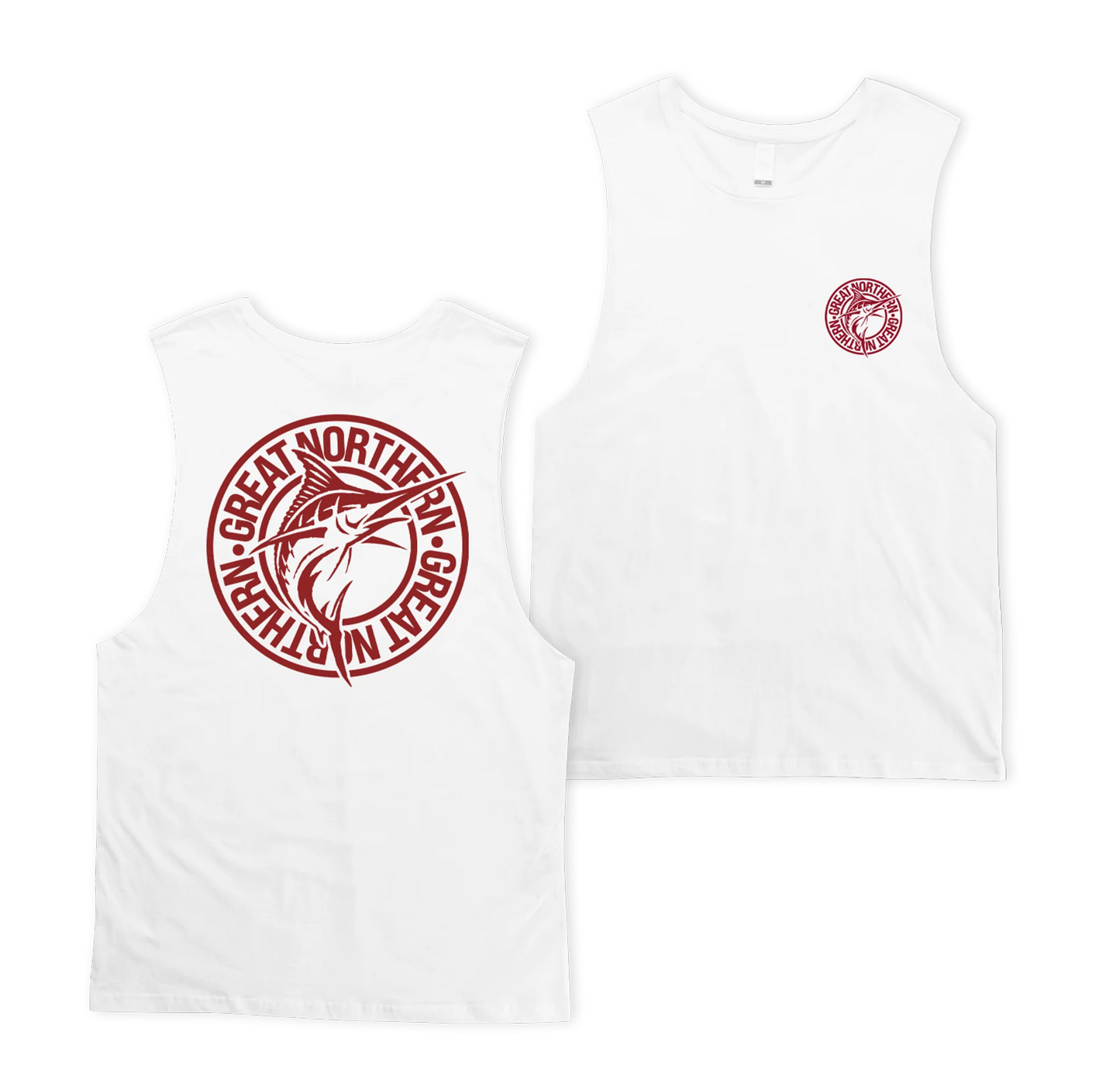 Staple Fish Muscle Tee White