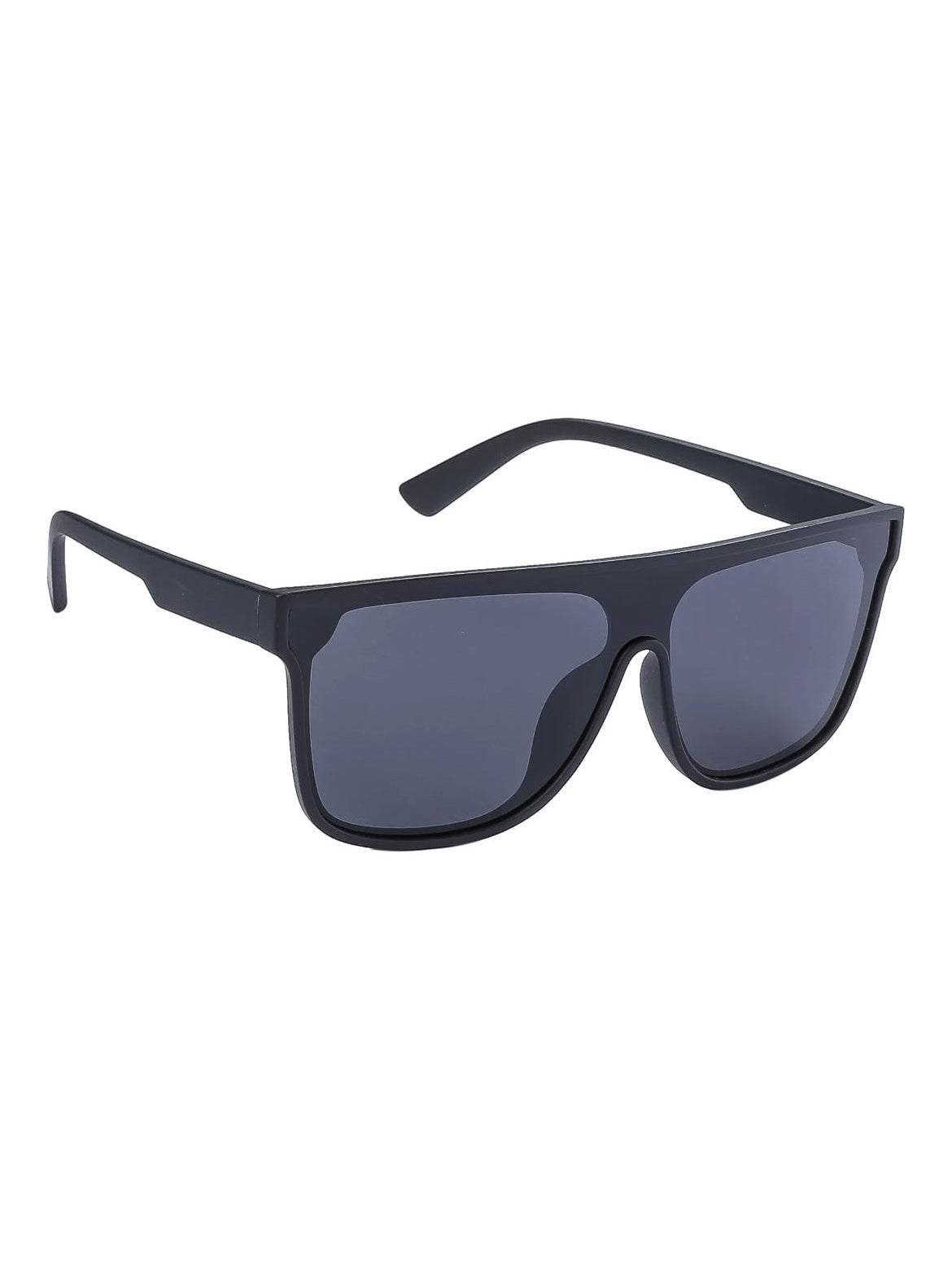 SDF Sunglasses Reflective UV400 One Piece Polarised Black Frame TR90 Sunnies