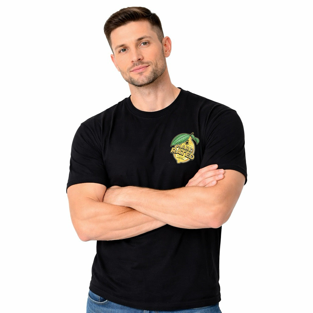 Hard Rated Zesty Lemon Tee Black