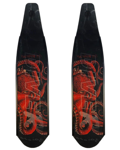 DiveR Fins - Green Mermaid - Wild Red Octopus