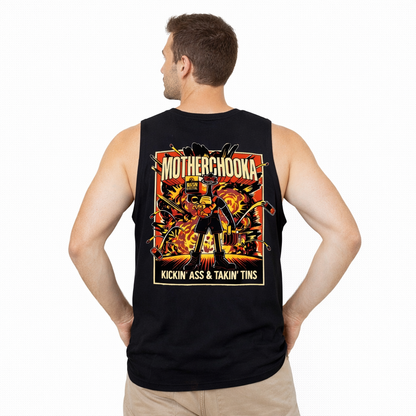 Bushchook Motherchooka Cotton Muscle Tee Black