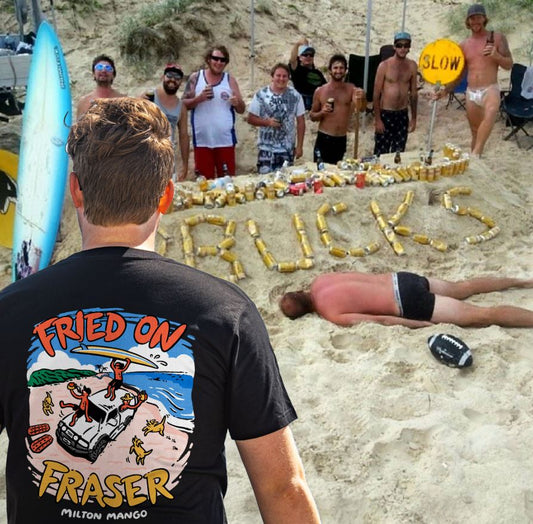 Milton Mango Fried on Fraser Tee Black
