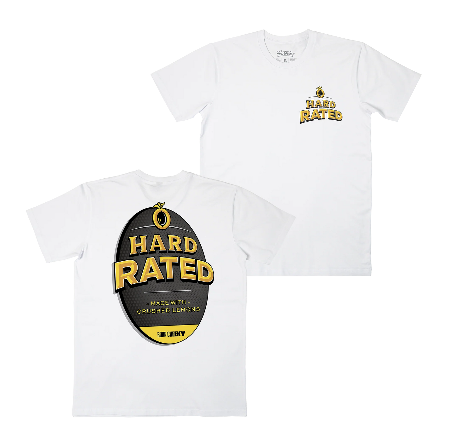 Hard Rated HR Shield Tee White