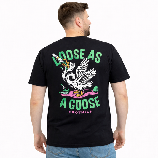 Frothies Loose Goose Tee Black