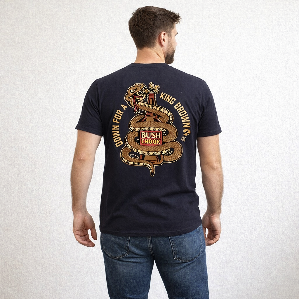 Bushchook King Brown Tee Black