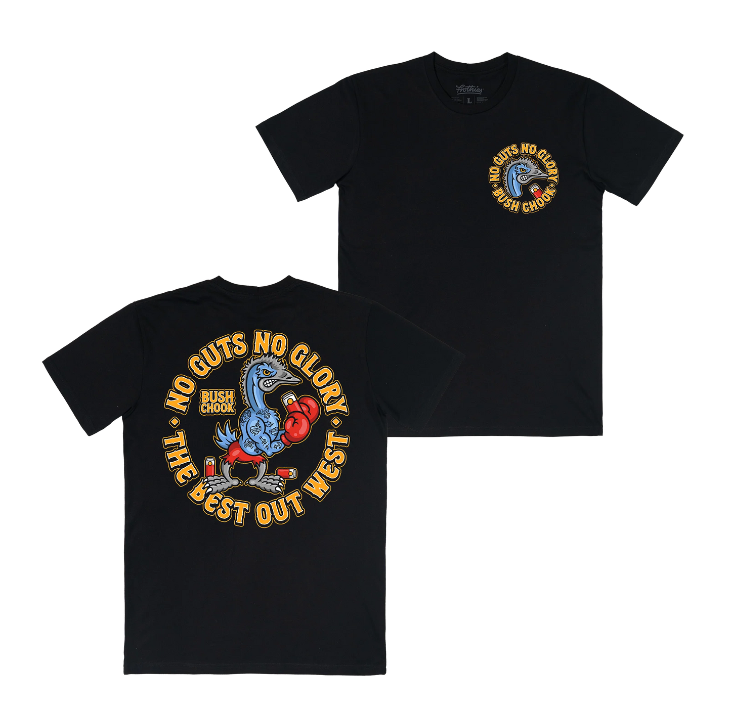 Bush Chook Glory Tee Black
