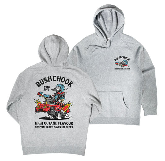 Bush Chook High Octane Hoodie Grey