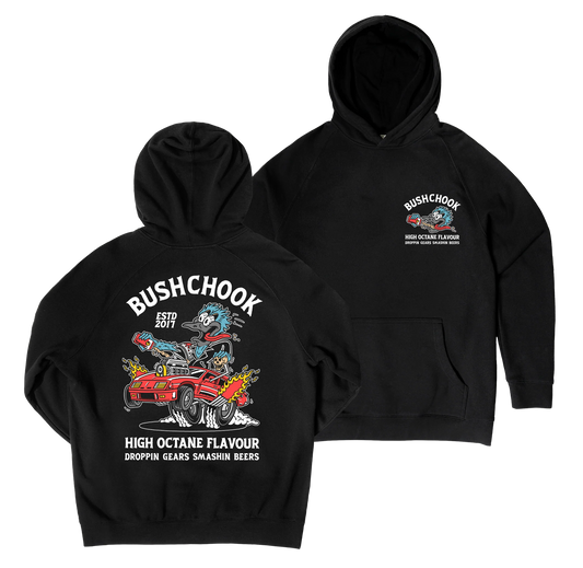 Bush Chook High Octane Hoodie Black