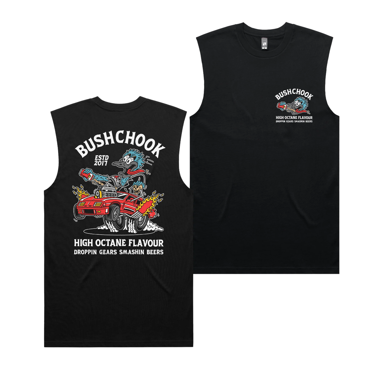 Bush Chook High Octane Muscle Tee Black