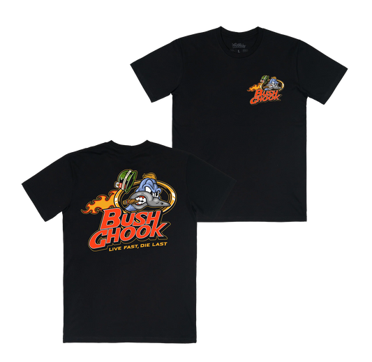 Bush Chook Brass Chook Tee Black