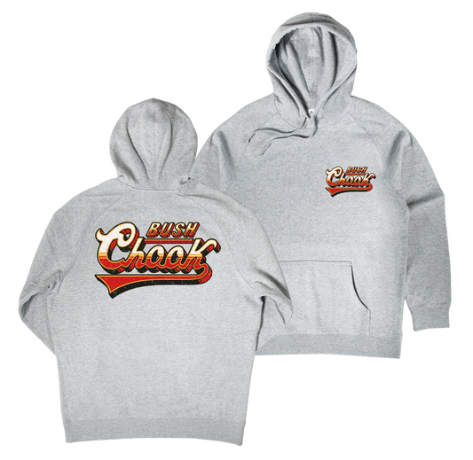 Bush Chook Old School Hoodie Grey
