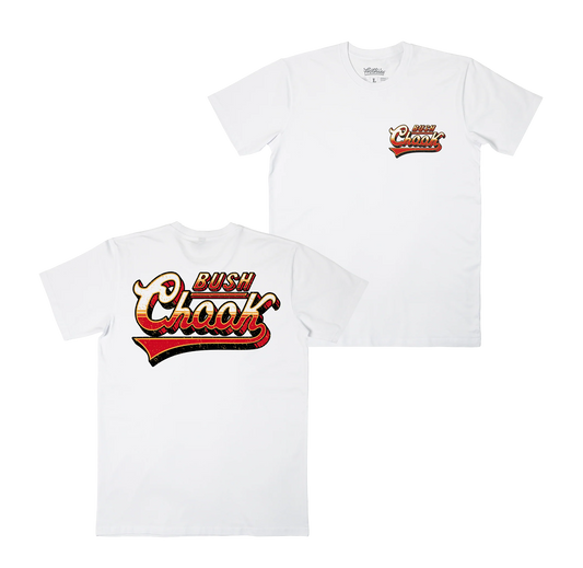 Bush Chook Old School Tee White