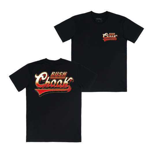 Bush Chook Old School Tee Black