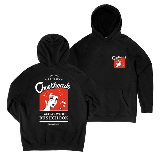 Bush Chook Chookheads Hoodie Black
