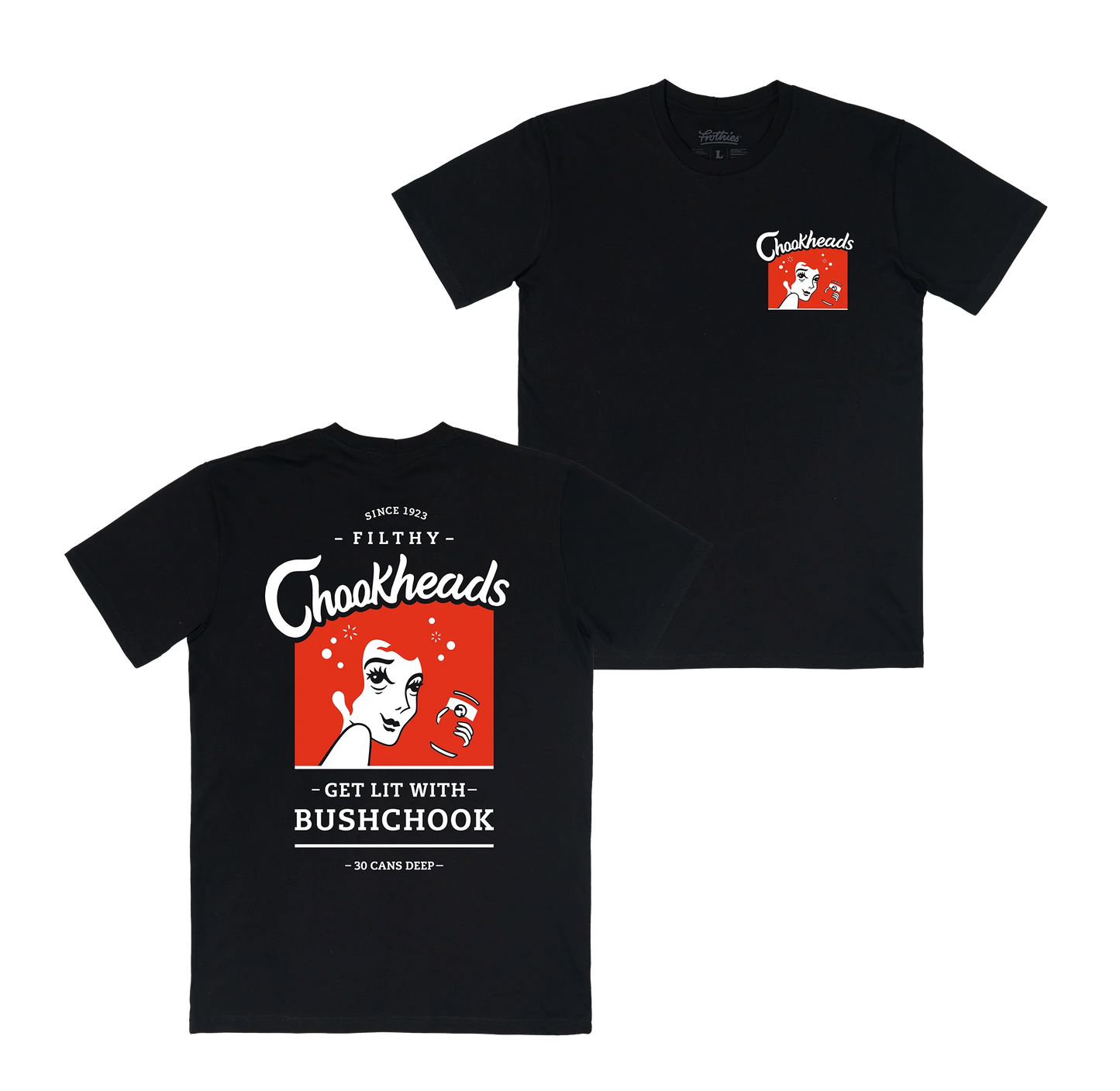 Bush Chook Chookheads Tee Black