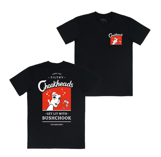 Bush Chook Chookheads Tee Black