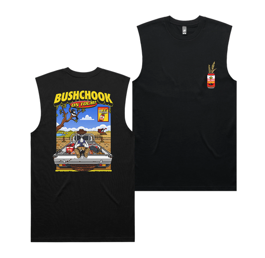 Bush Chook Chooks On Tour: Wheatbelt Muscle Tee Black