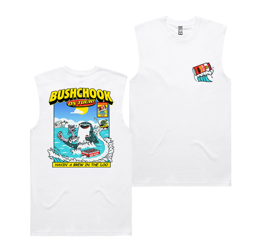 Bush Chook Chooks On Tour: Ningaloo Muscle Tee White