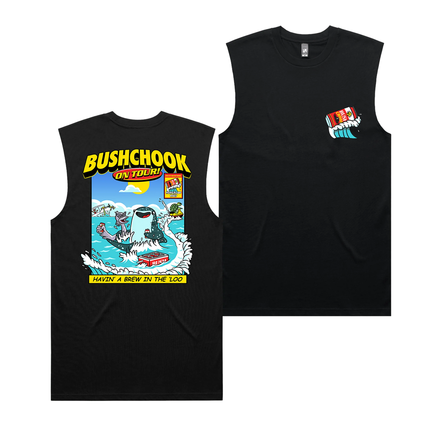 Bush Chook Chooks On Tour: Ningaloo Muscle Tee Black