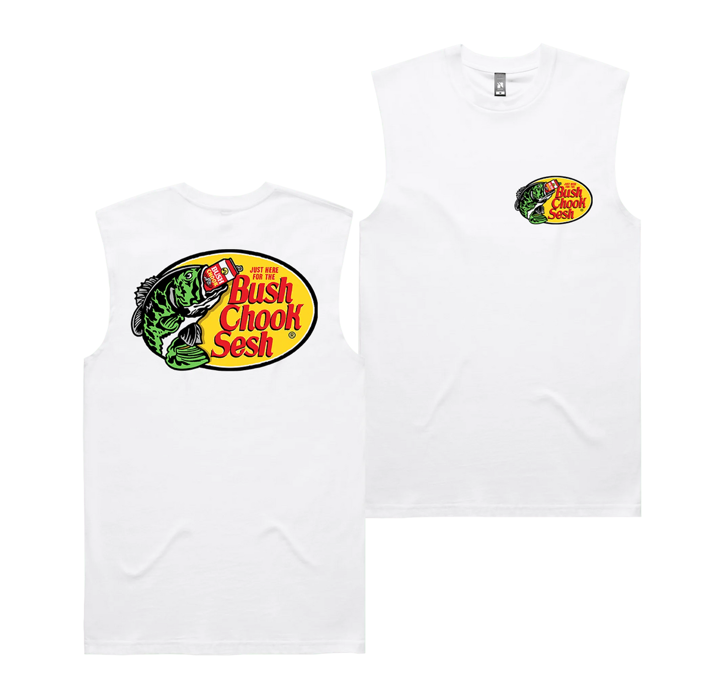Bush Chook Bush Pro Muscle Tee White