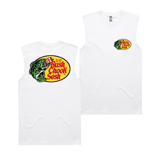 Bush Chook Bush Pro Muscle Tee White