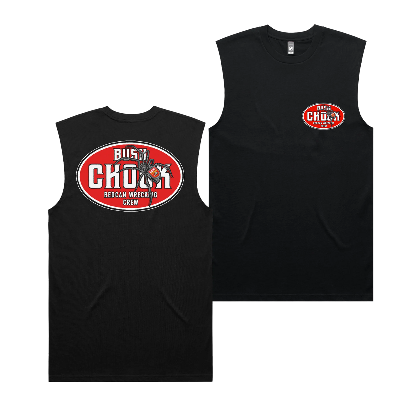 Bush Chook Redback Wreckers Muscle Tee Black