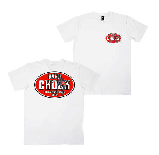 Bush Chook Redback Wreckers Tee White