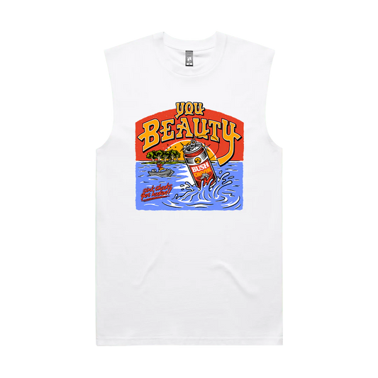 Bush Chook You Beauty Muscle Tee White