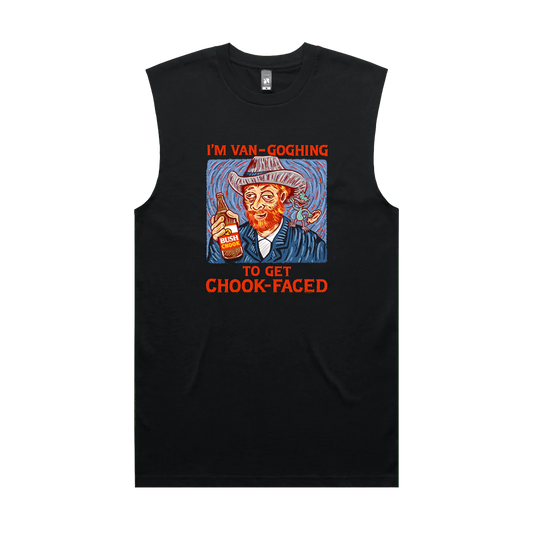 Bush Chook Self Portrait Muscle Tee Black