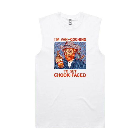 Bush Chook Self Portrait Muscle Tee White