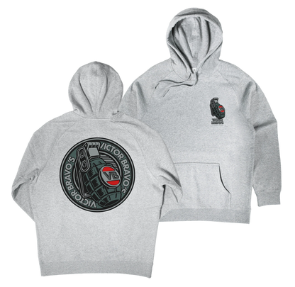 Victor Bravo’s Badge Greenade 2 Hoodie Grey