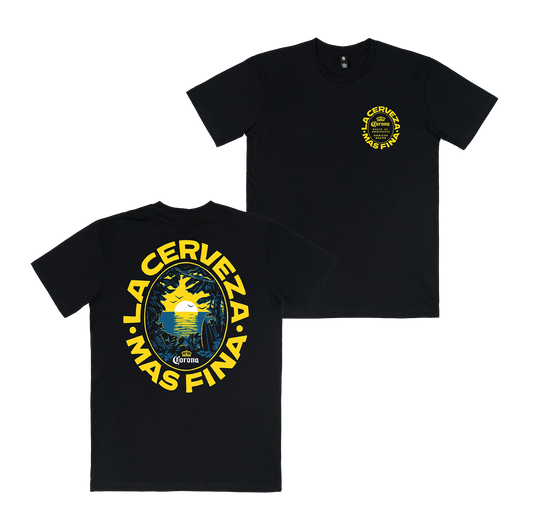 Corona Sunset Bound Tee Black