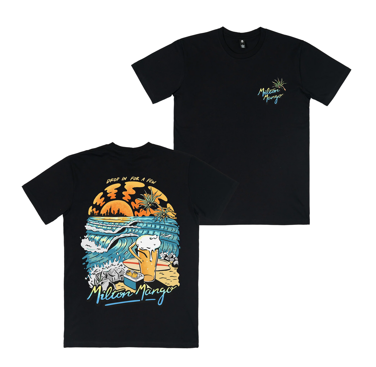 Milton Mango Drop in for a Few Tee Black