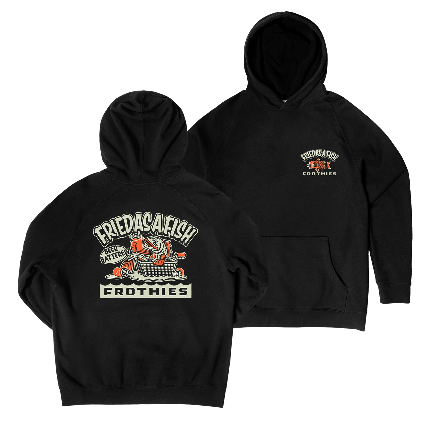 Frothies Fried As A Fish Hoodie Black