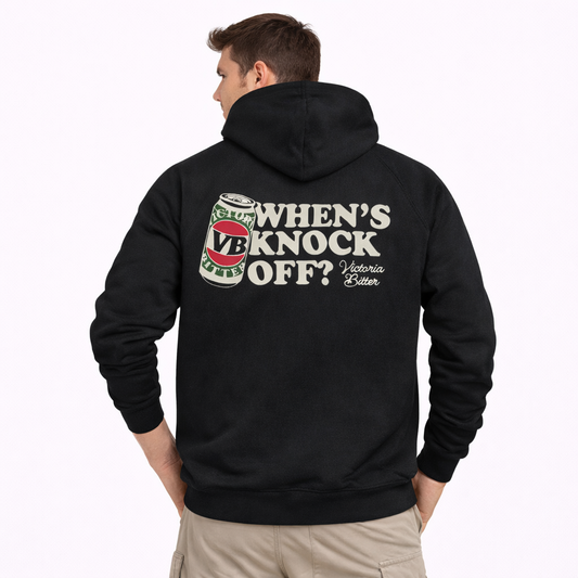 Victor Bravo’s When's Knock Off? Hoodie Black