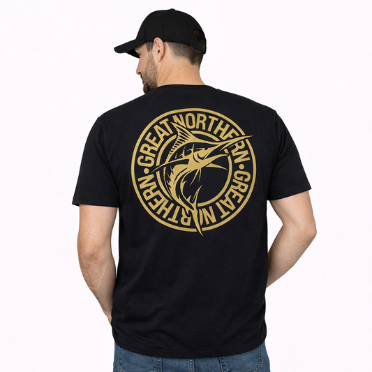 Great Northern Staple Fish Tee Black