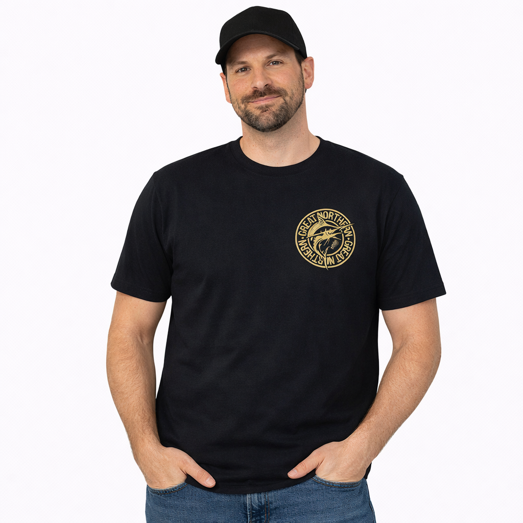 Great Northern Staple Fish Tee Black