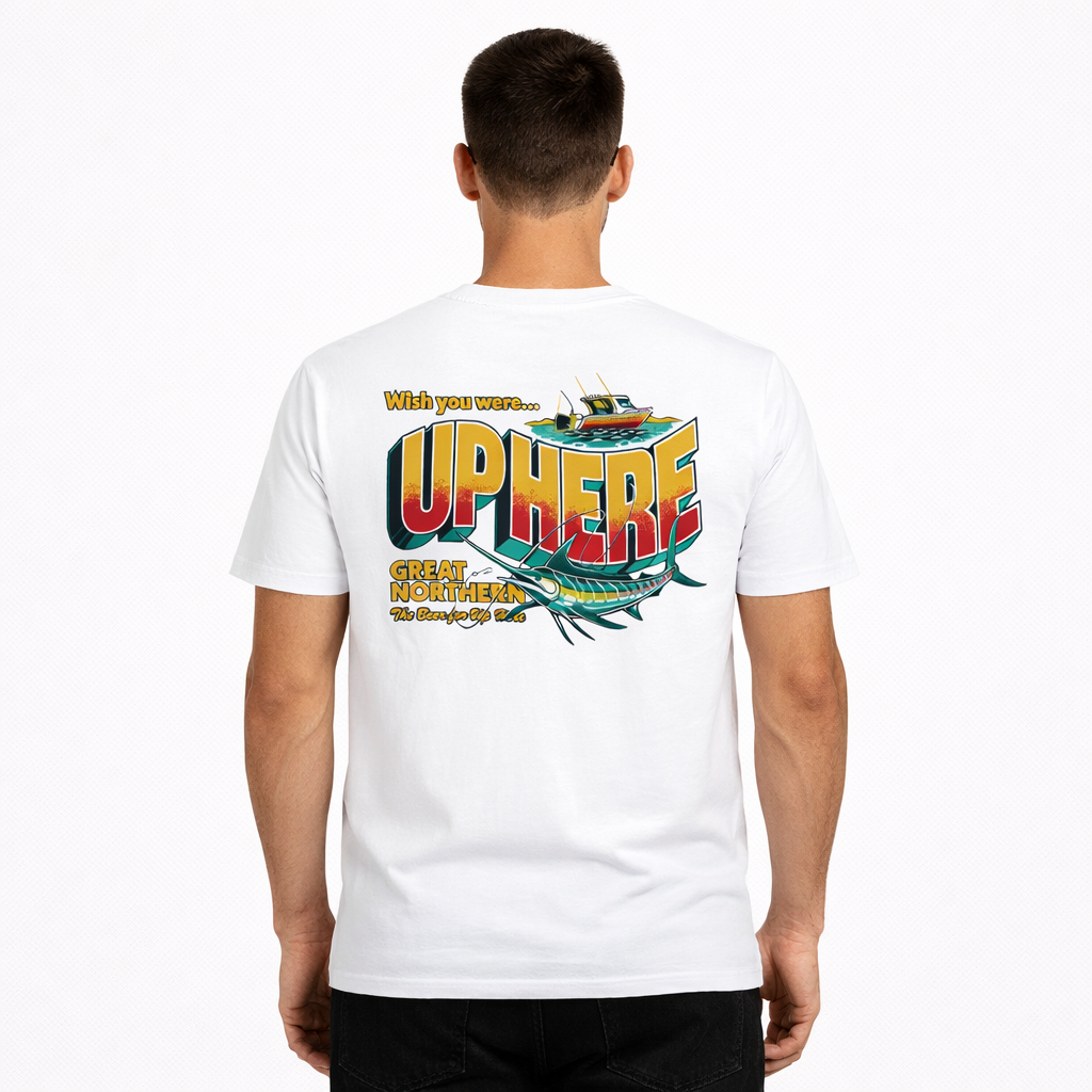 Great Northern Up Here Tee White